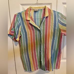 Vintage Women’s Rainbow Button Up